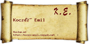 Koczó Emil névjegykártya